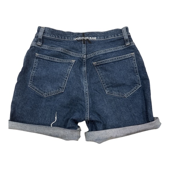 Calvin Klein Women's Dark Blue Jean Shorts - Picture 2 of 3